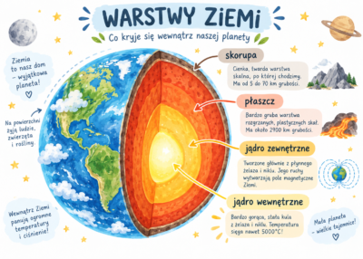 Plakat Edukacyjny Warstwy Ziemi
