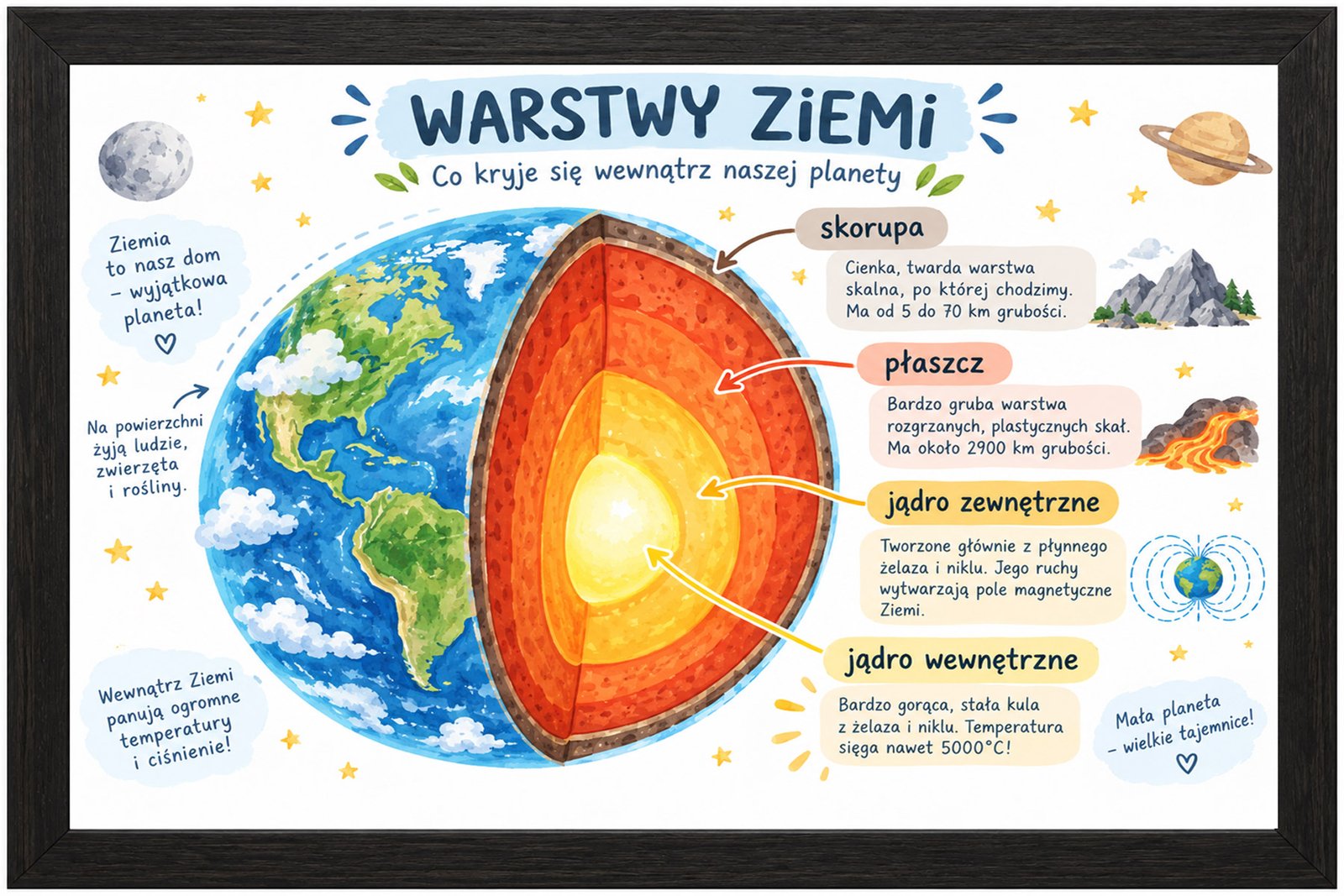 Plakat Edukacyjny Warstwy Ziemi Kompozycja 1