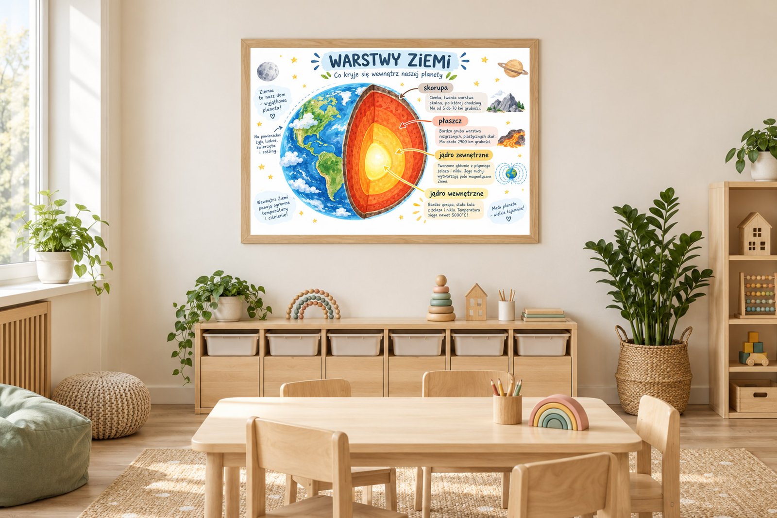Plakat Edukacyjny Warstwy Ziemi Kompozycja 2