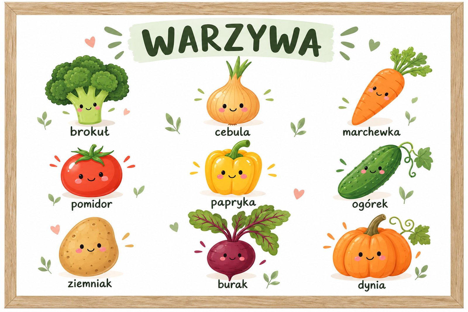 Plakat Edukacyjny Warzywa