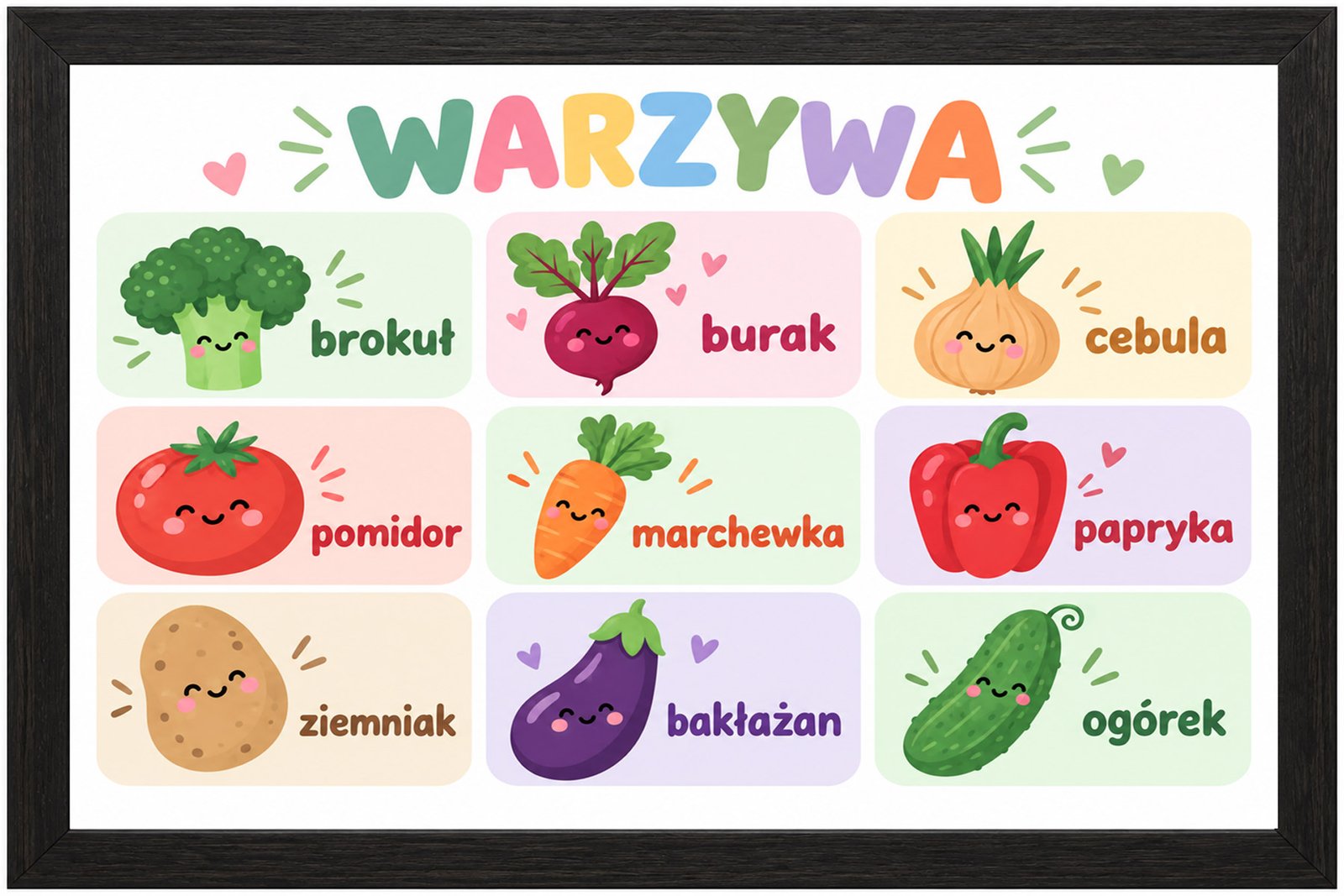 Plakat Edukacyjny Warzywa 6 Kompozycja 1