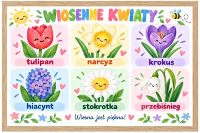 Plakat Edukacyjny Wiosenne Kwiaty