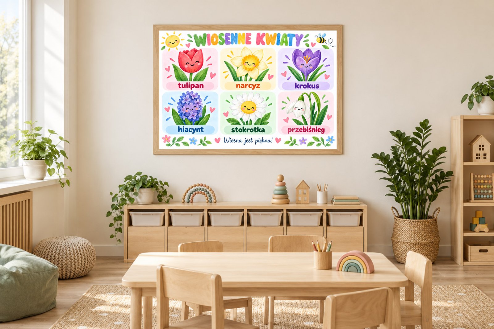 Plakat Edukacyjny Wiosenne Kwiaty Kompozycja 2