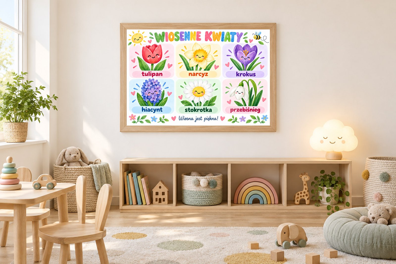 Plakat Edukacyjny Wiosenne Kwiaty Kompozycja 3