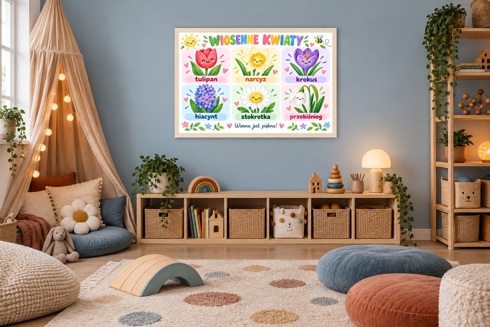 Plakat Edukacyjny Wiosenne Kwiaty Kompozycja 4