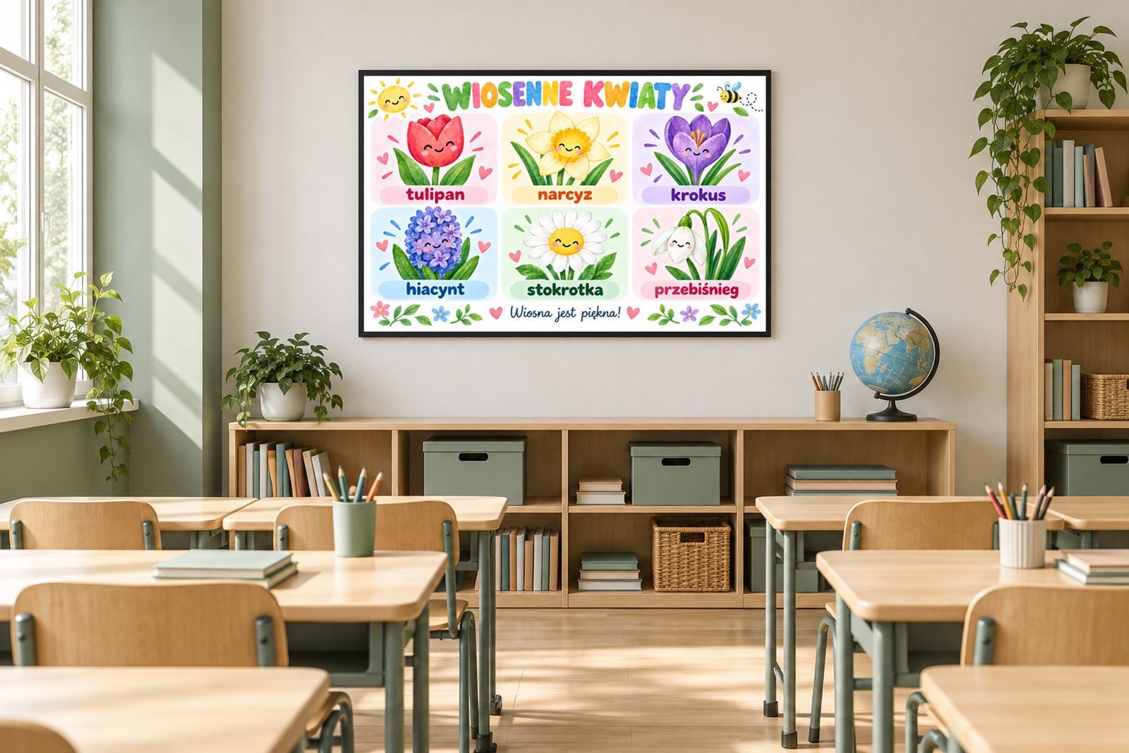 Plakat Edukacyjny Wiosenne Kwiaty Kompozycja 5