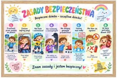 Plakat Edukacyjny Zasady Bezpieczeństwa