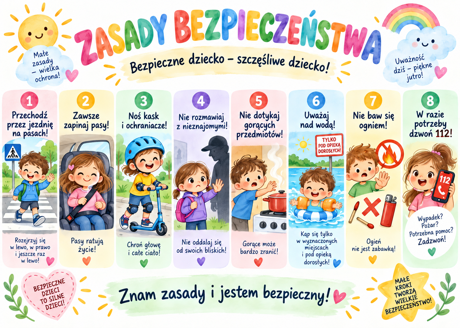 Plakat Edukacyjny Zasady Bezpieczeństwa