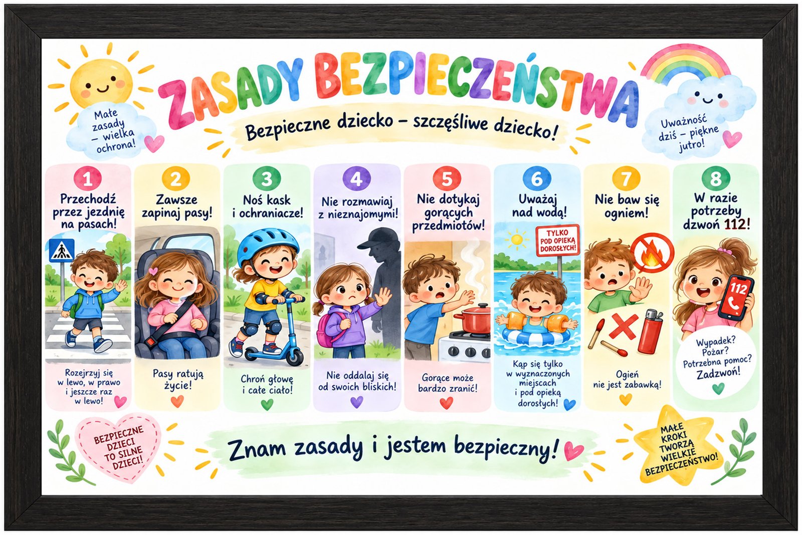 Plakat Edukacyjny Zasady Bezpieczeństwa Kompozycja 1
