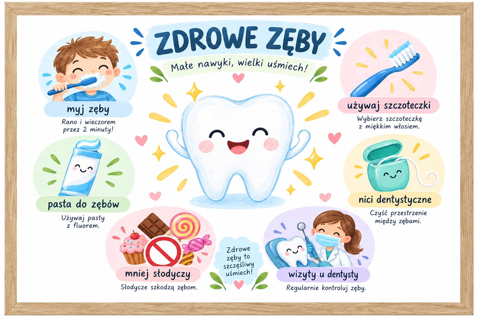 Plakat Edukacyjny Zdrowe Zęby