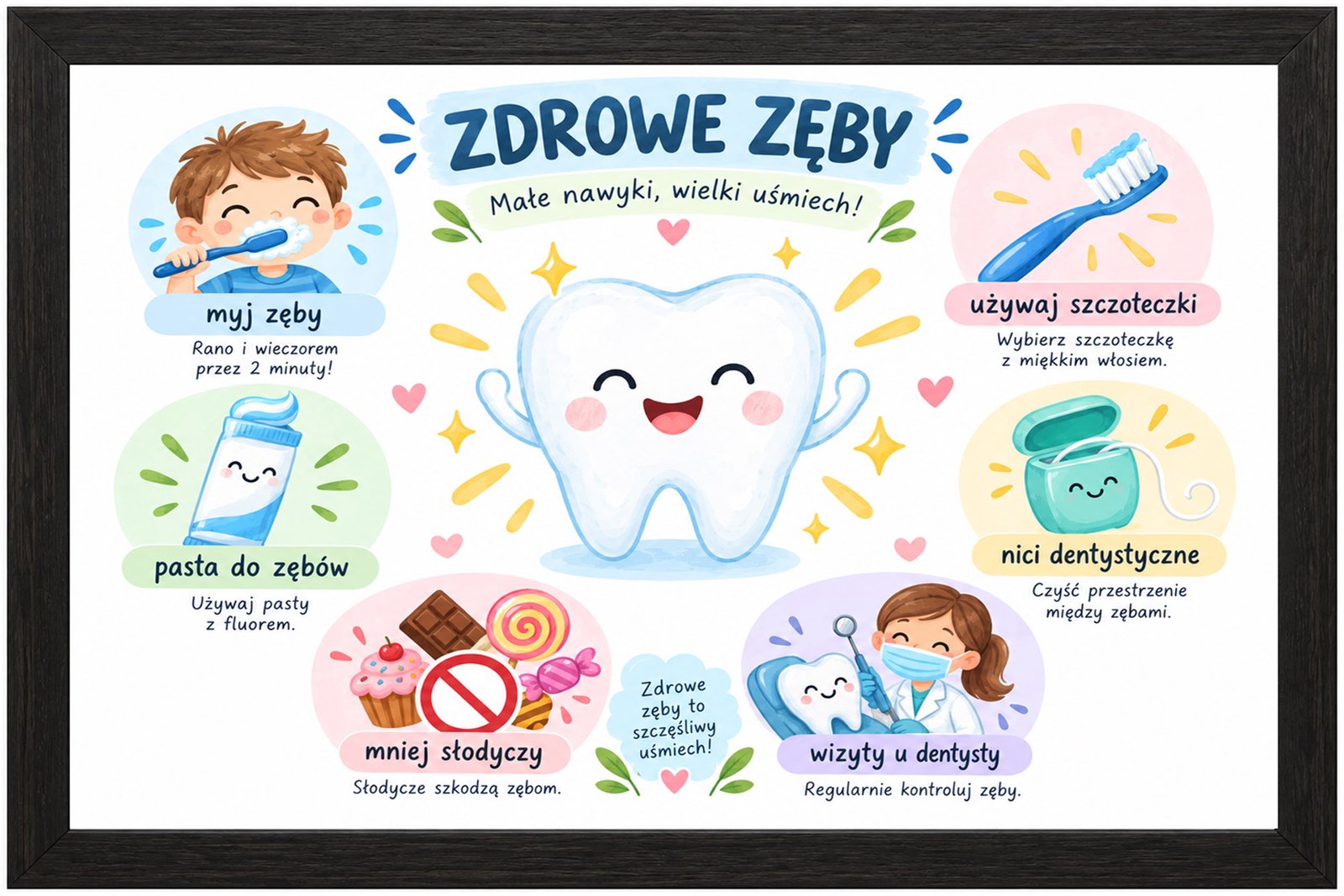 Plakat Edukacyjny Zdrowe Zęby Kompozycja 1