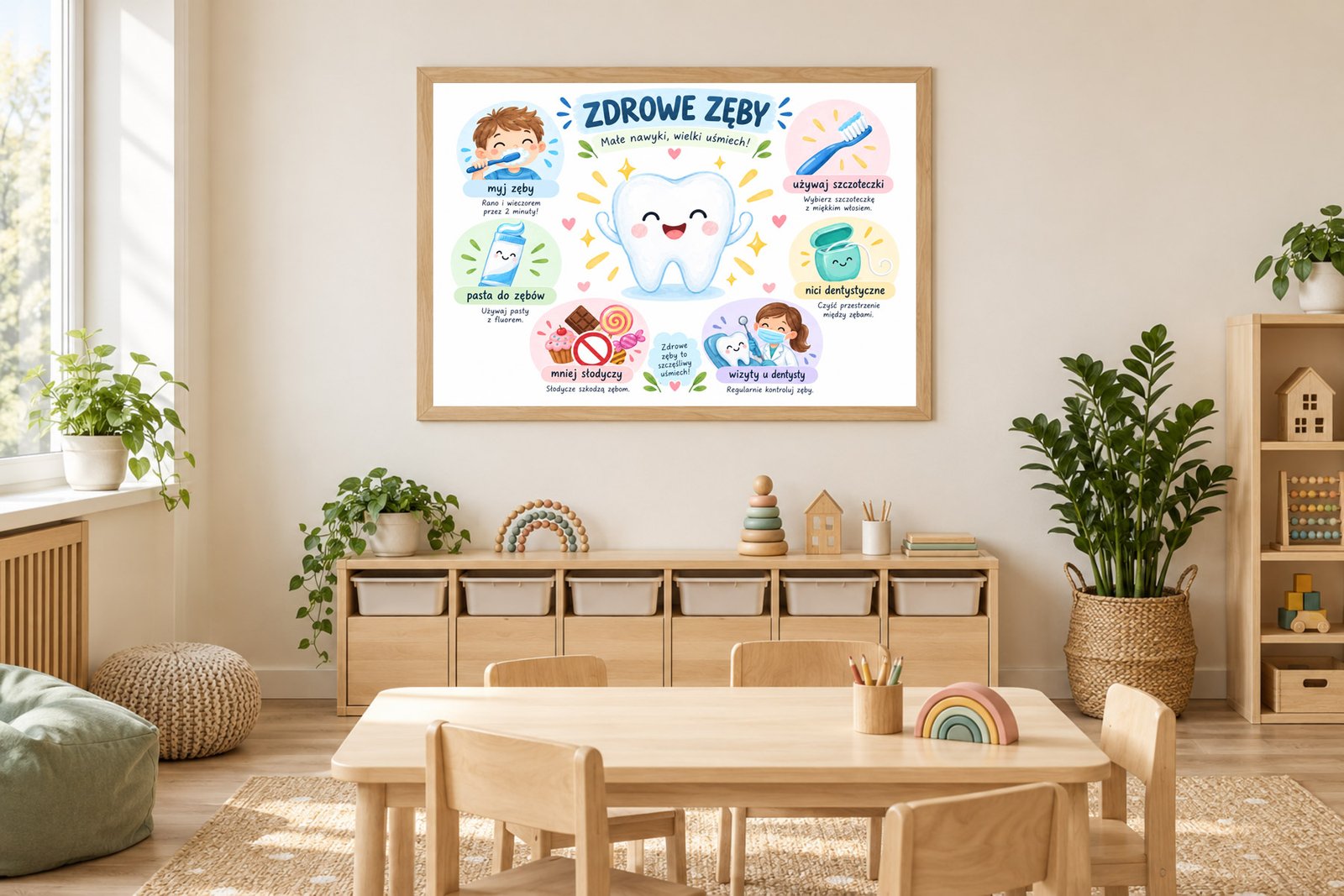 Plakat Edukacyjny Zdrowe Zęby Kompozycja 2