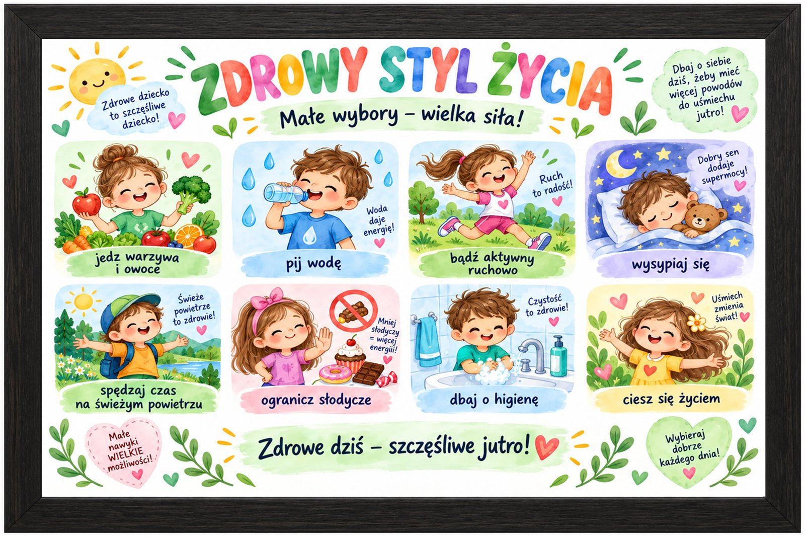 Plakat Edukacyjny Zdrowy Styl Kompozycja 1
