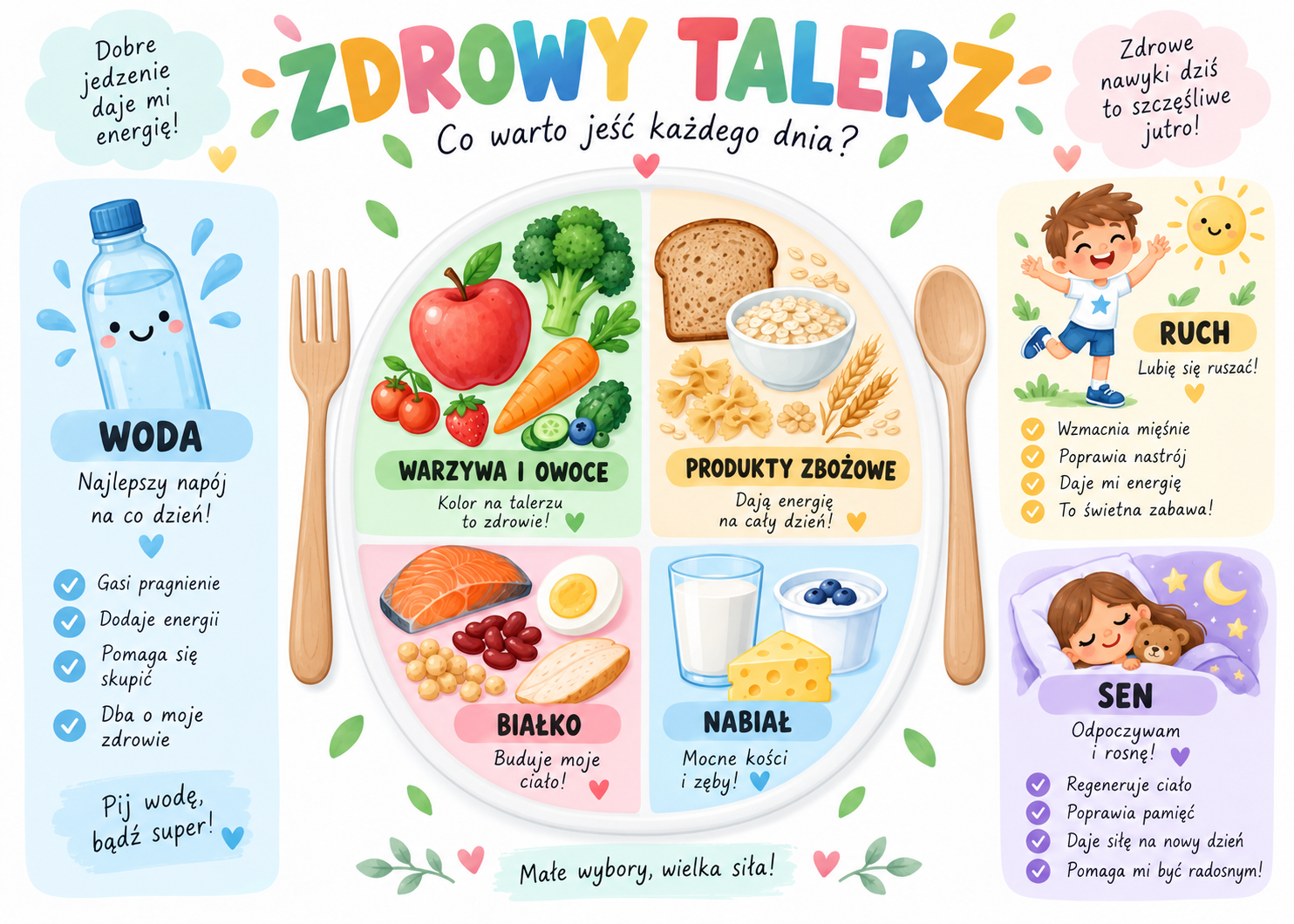 Plakat Edukacyjny Zdrowy Talerz