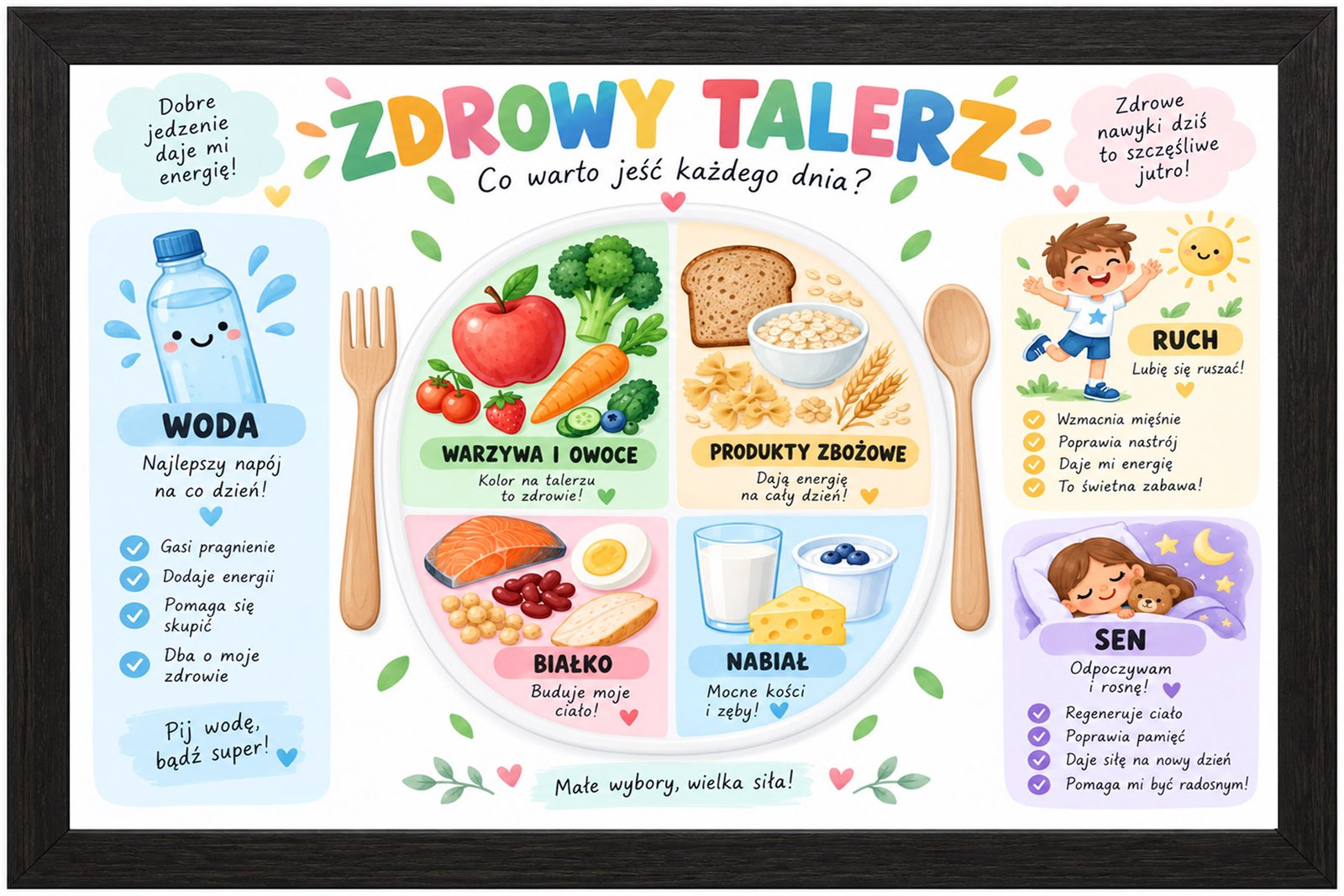 Plakat Edukacyjny Zdrowy Talerz Kompozycja 1