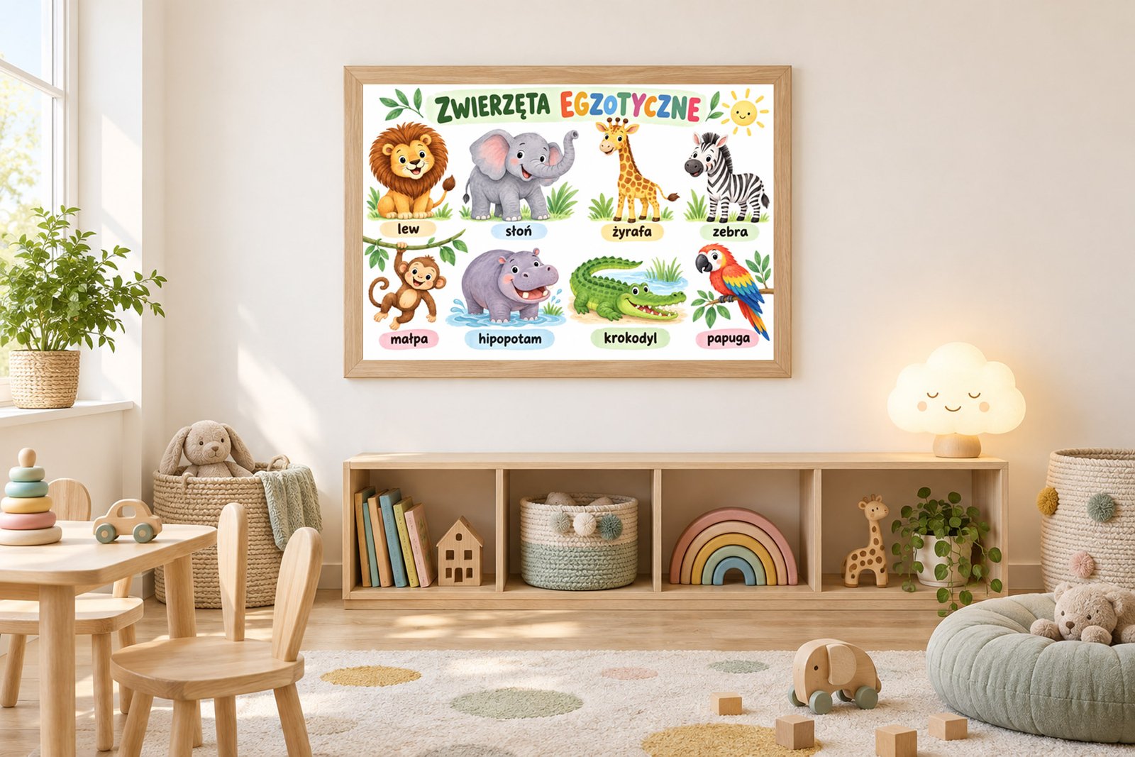 Plakat Edukacyjny Zwierzęta Egzetyczne Kompozycja 3