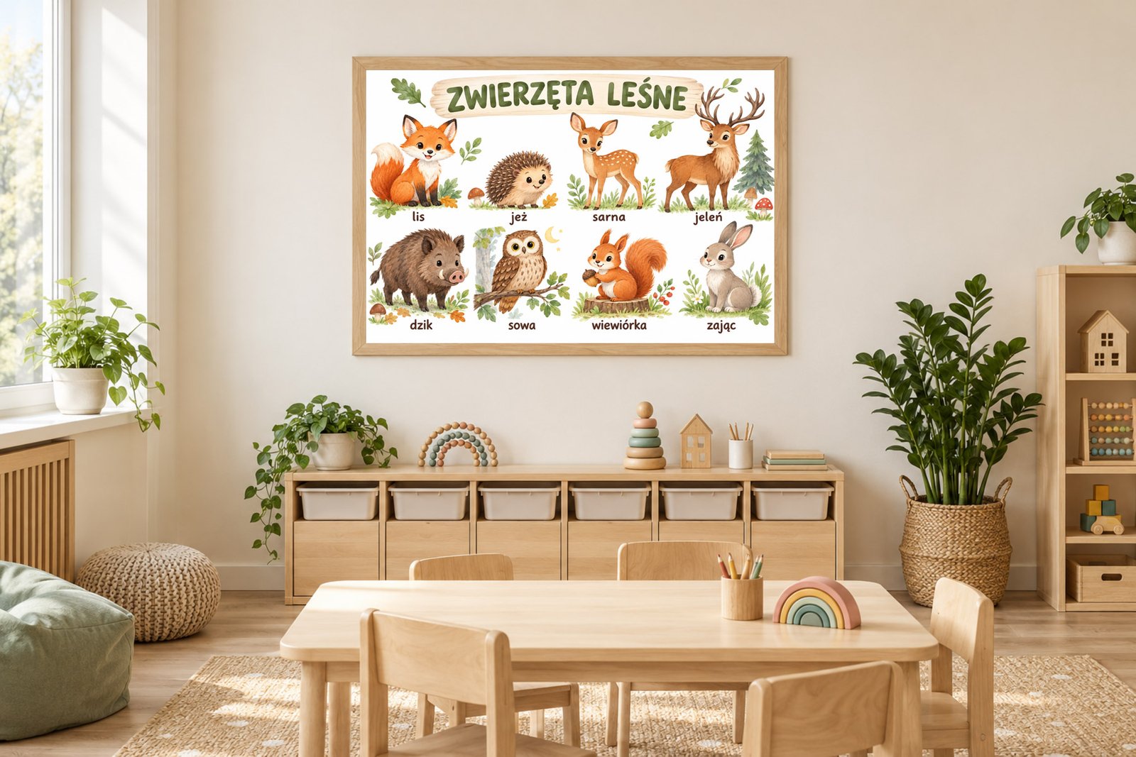 Plakat Edukacyjny Zwierzęta Leśne 2 Kompozycja 2