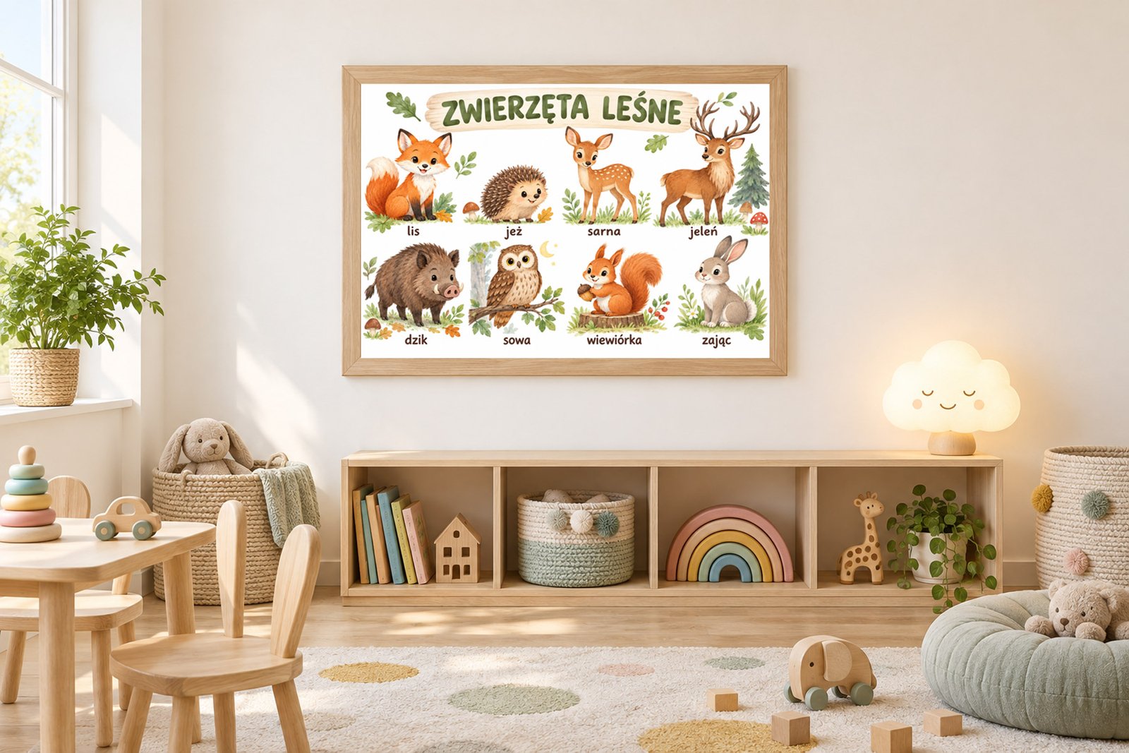 Plakat Edukacyjny Zwierzęta Leśne 2 Kompozycja 3