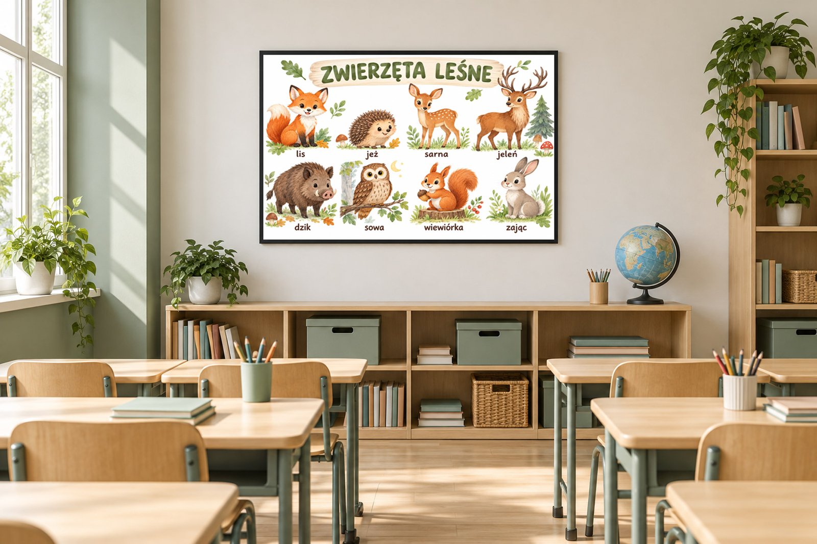 Plakat Edukacyjny Zwierzęta Leśne 2 Kompozycja 5